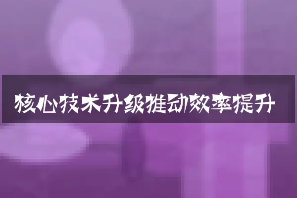 核心技术升级推动效率提升